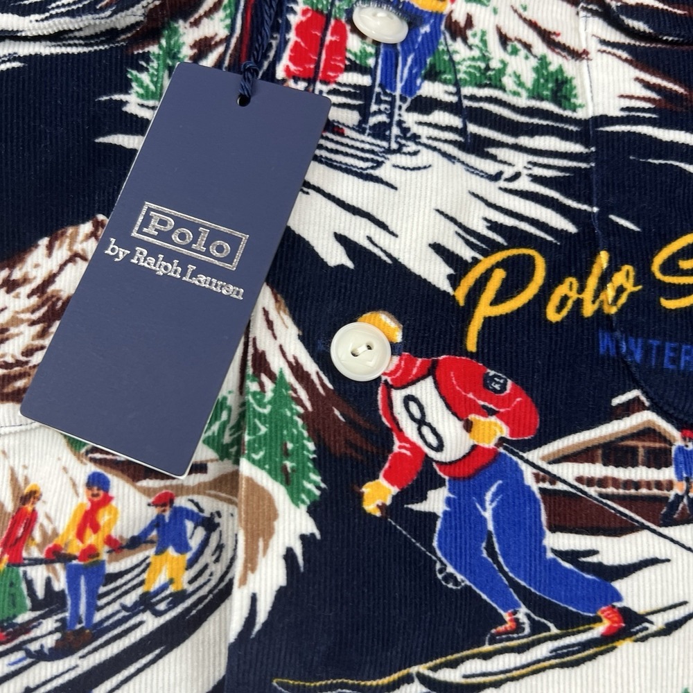 Polo Ralph Lauren Holiday Sun Valley Ski Graphic Button Down Shirt Classic SMALL - Picture 4 of 9